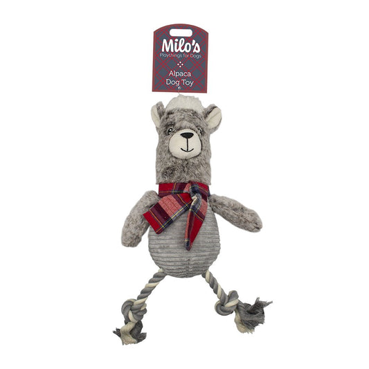 Milos Alpaca Plush Dog Toy | Soft Toy with Cotton Rope Legs