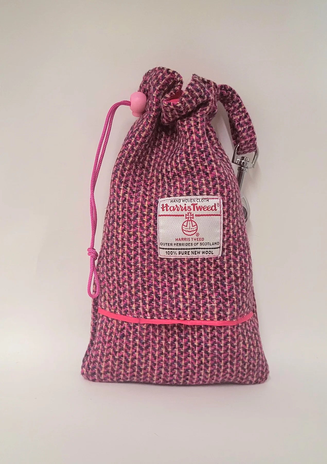 Harris Tweed Pink Paradise Dog Treat Bag