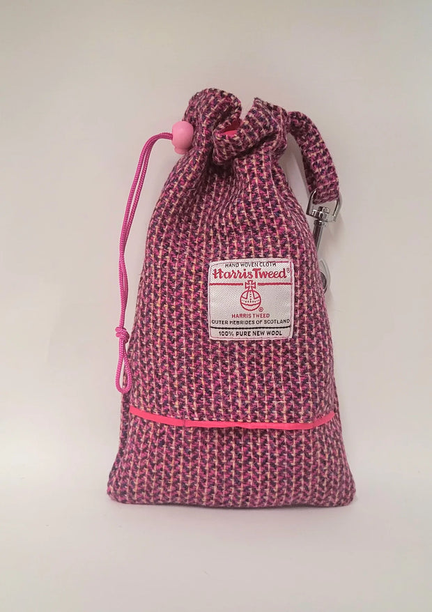Harris Tweed Pink Paradise Dog Treat Bag