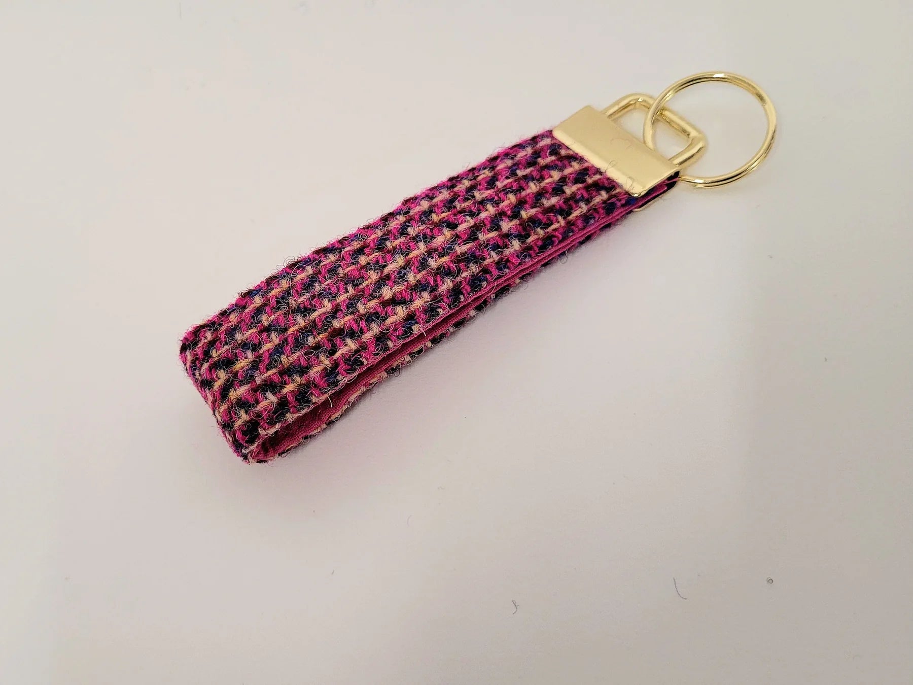 Harris Tweed Pink Paradise Keyring