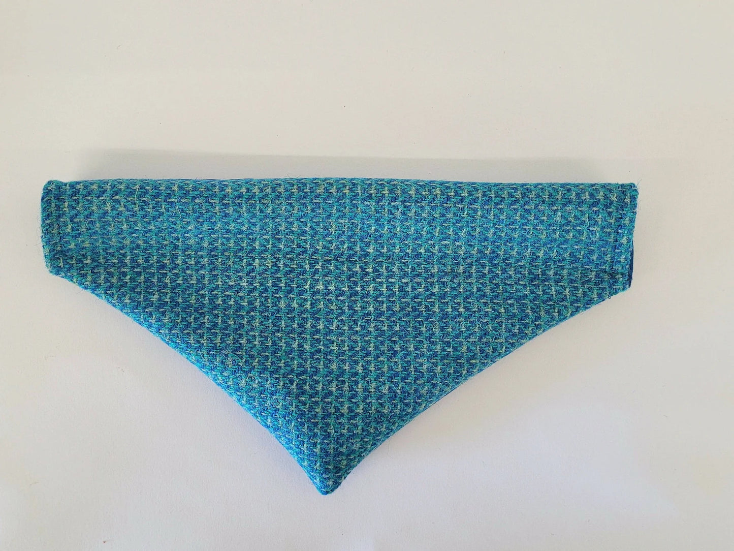 Harris Tweed Turquoise Fleck Dog Collar Bandana