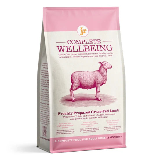 JR Complete Wellbeing Grass-Fed Lamb Grain Free Dog Food | Hypoallergenic Adult Food 2kg
