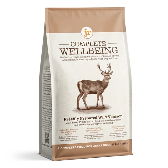 JR Complete Wellbeing Wild Venison Dog Food | Grain Free Single Protein 2kg