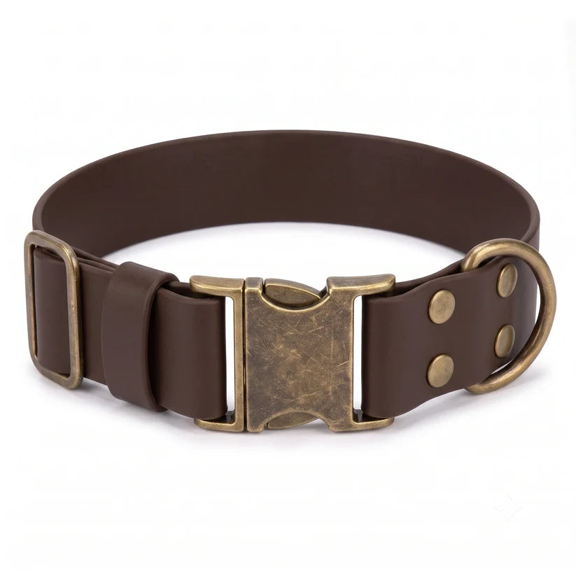 Dark Brown 38mm Waterproof Biothane Giant Dog Collar | Handmade UK