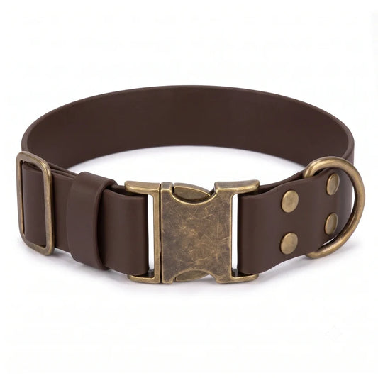 Dark Brown 38mm Waterproof Biothane Giant Dog Collar | Handmade UK