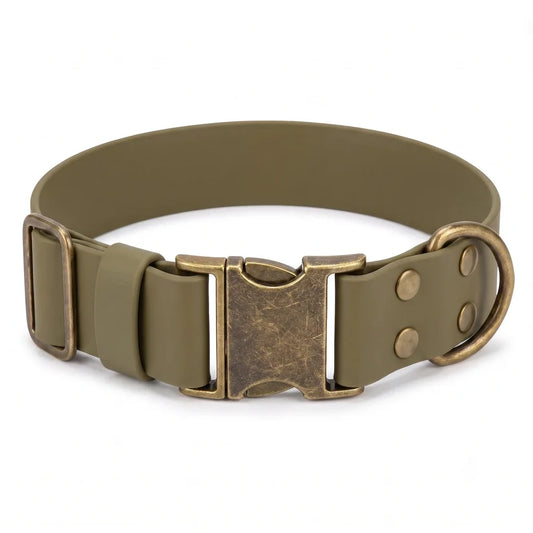 Olive 38mm Waterproof Biothane Giant Dog Collar | Handmade Yorkshire