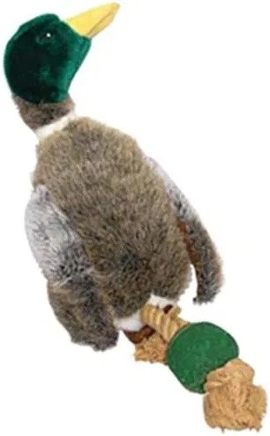 House of Paws Plush Duck Dog Toy | Rope Tail, Tennis Ball & Squeaker