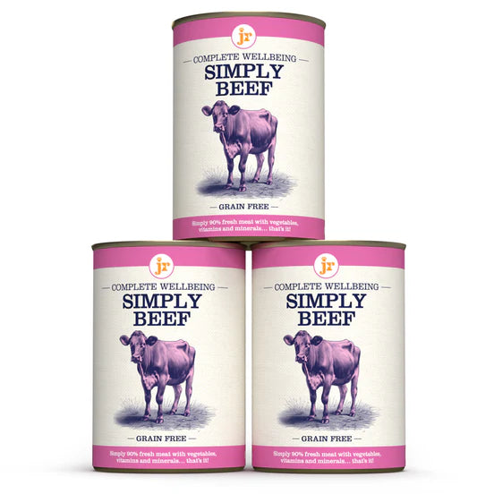 JR Pure complete Wellbeing wet dog food simply beef 400g 3 can Pack
