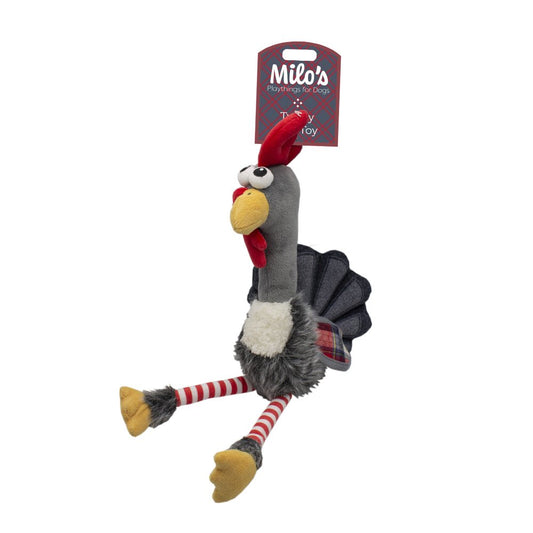 Milos Turkey Christmas Dog Toy | Stripy Leg Plush Toy