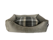 Velour Dog Sofa settee bed Grey check
