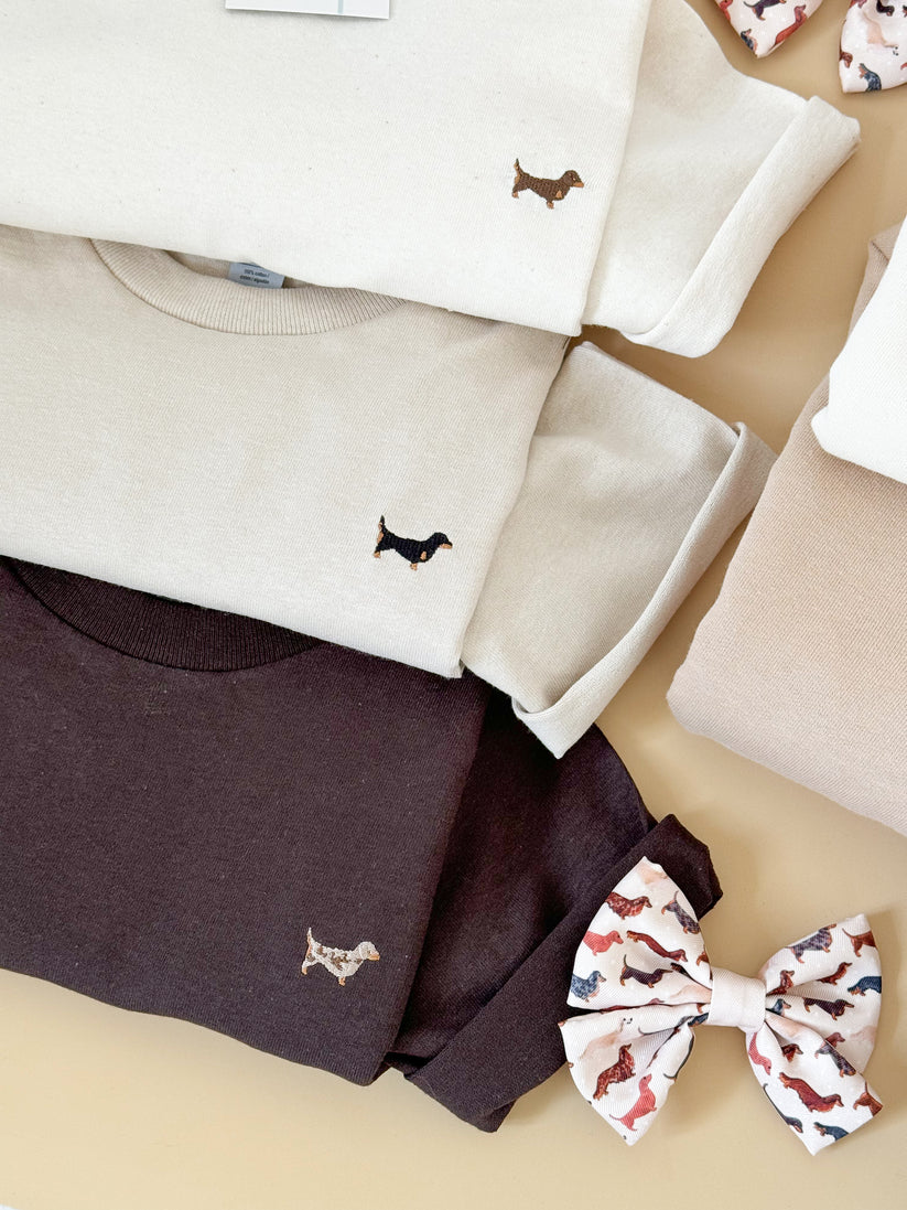 Embroidered Dachshund T-Shirt | Sausage Dog T-Shirt - Adorable Pooch