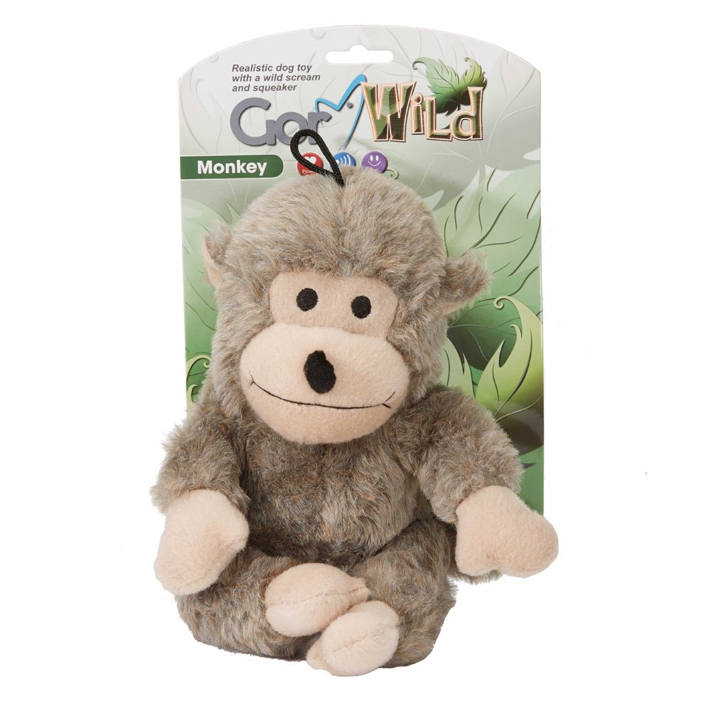 Gor Pets Wild Monkey 21cm Plush Dog Toy | Soft Interactive Dog Toy