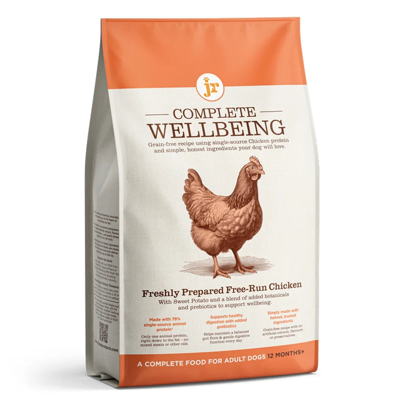 JR Complete Wellbeing Free-Run Chicken Dog Food. Grain-free adult dog food 6kg