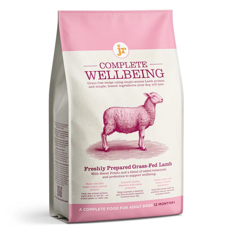 JR Complete Wellbeing Grass-Fed Lamb Grain Free Dog Food | Hypoallergenic Adult Food 6kg
