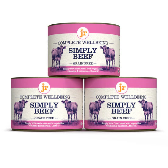 JR Pure complete Wellbeing wet dog food simply beef 200g 3 can Pack
