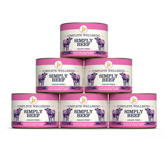 JR Pure complete Wellbeing wet dog food simply beef 200g 6 can Pack
