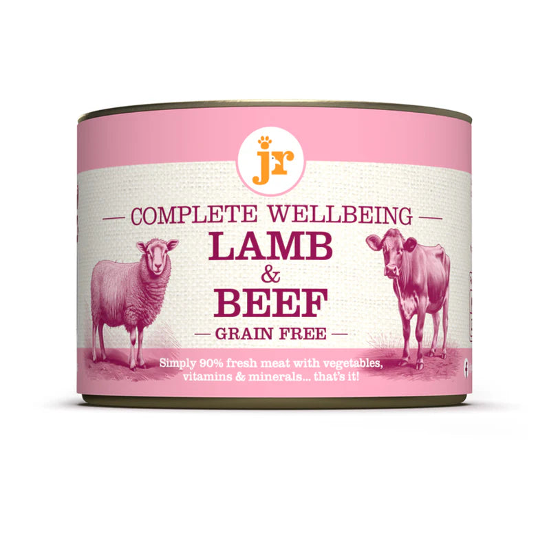 Can of JR Complete Wellbeing Lamb & Beef Grain Free 
