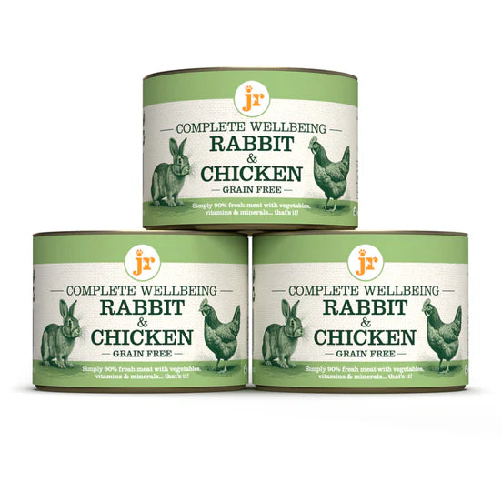 JR Complete Wellbeing Rabbit & Chicken wet dog food 3 pack