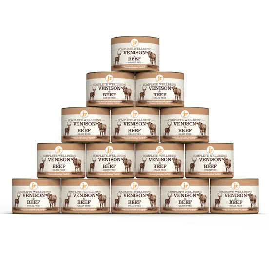 JR Complete Wellbeing venison & beef wet dog food 15 Pack