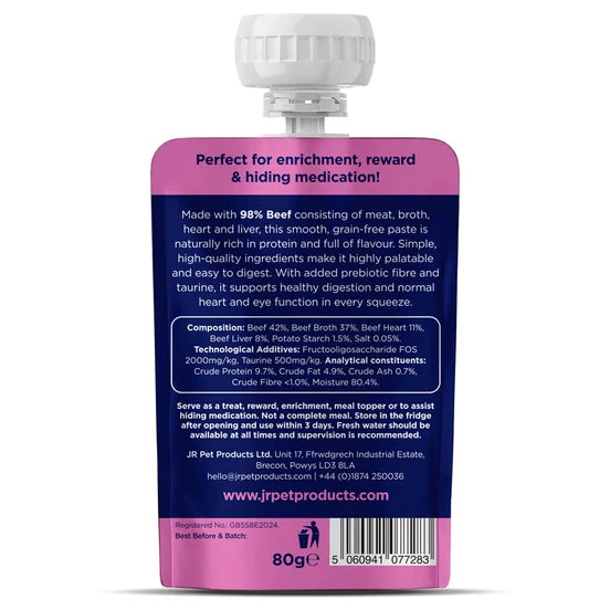 JR Purely For Cats Beef Paste+ smooth beef cat treat squeeze pouch
