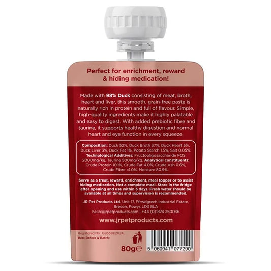 JR Purely For Cats Duck Paste+ smooth duck cat treat squeeze pouch