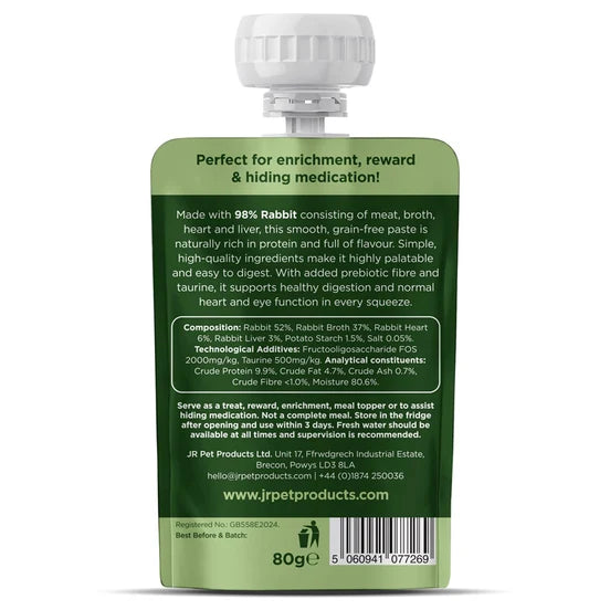 JR Purely For Cats Rabbit Paste+ smooth rabbit cat treat squeeze pouch