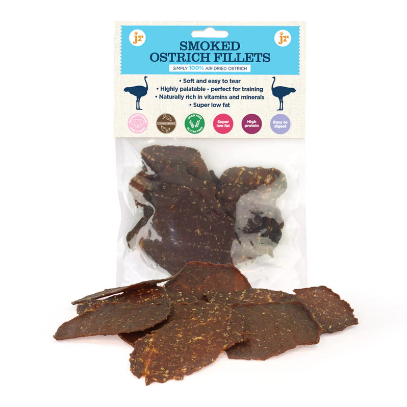 Naturally Smoked Ostrich Fillets for Dogs - JR Pet Products 