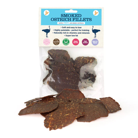 Naturally Smoked Ostrich Fillets for Dogs - JR Pet Products 