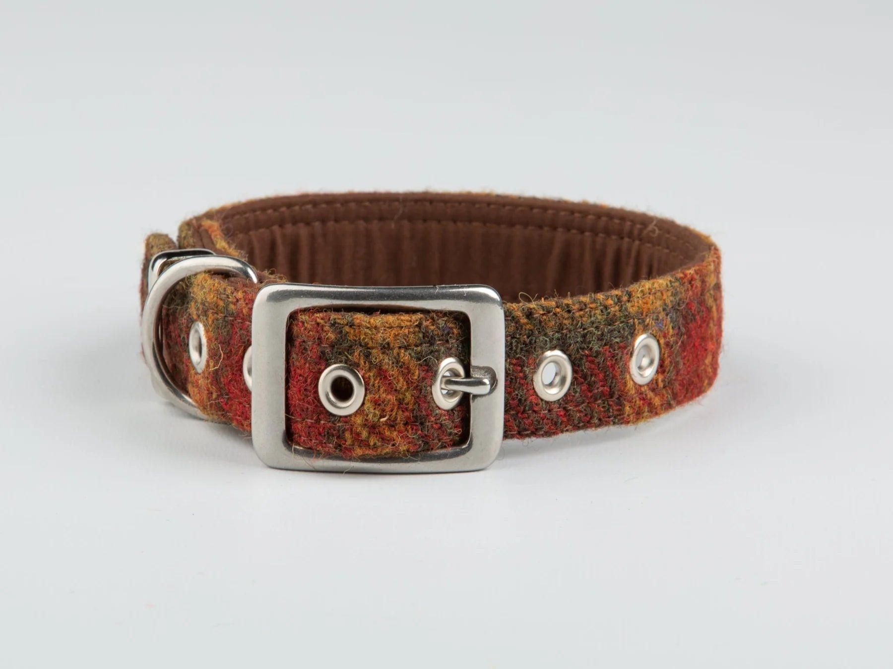 Harris Tweed Autumnal Check Buckle Collar