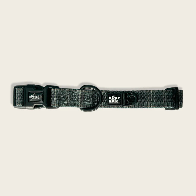 aDoraBle Pooch hunter green plaid dog collar