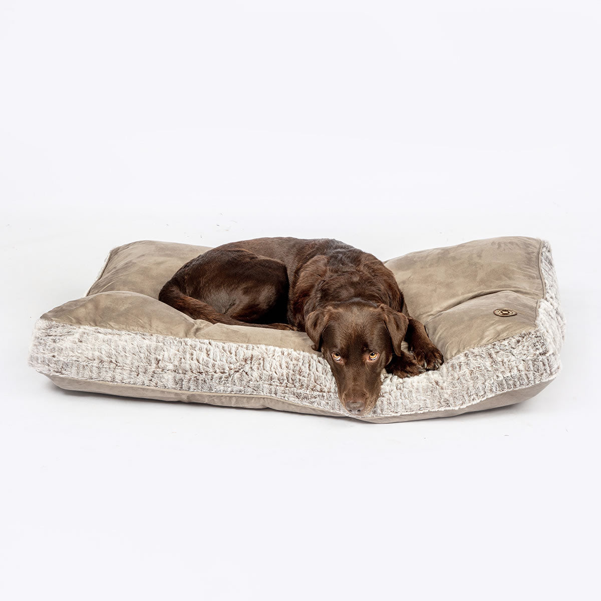 Arctic Box Border Duvet Dog Bed | Luxury UK Made Dog Bed