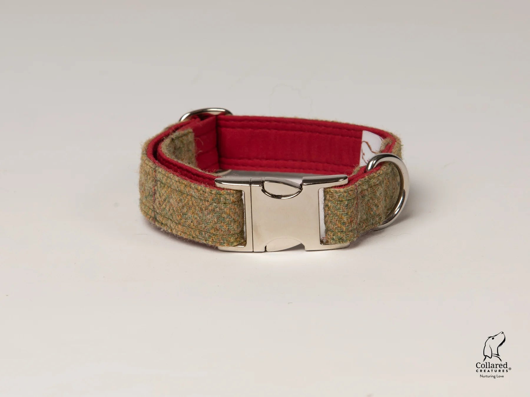 Abraham Moon Yorkshire Tweed Luxury Dog Collar Silver Clasp