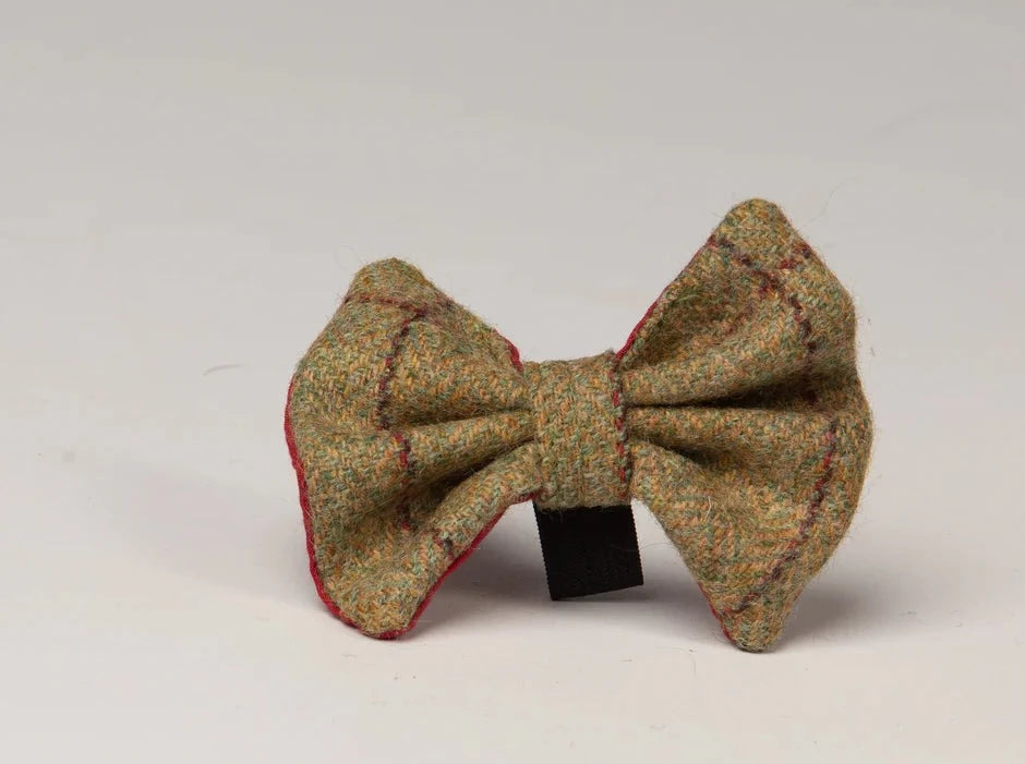 Abraham Moon luxury dog collar Dog Bow Ties  Yorkshire tweed