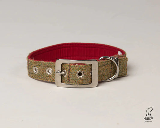 Abraham Moon Yorkshire Tweed Luxury Dog Collar Silver Buckle