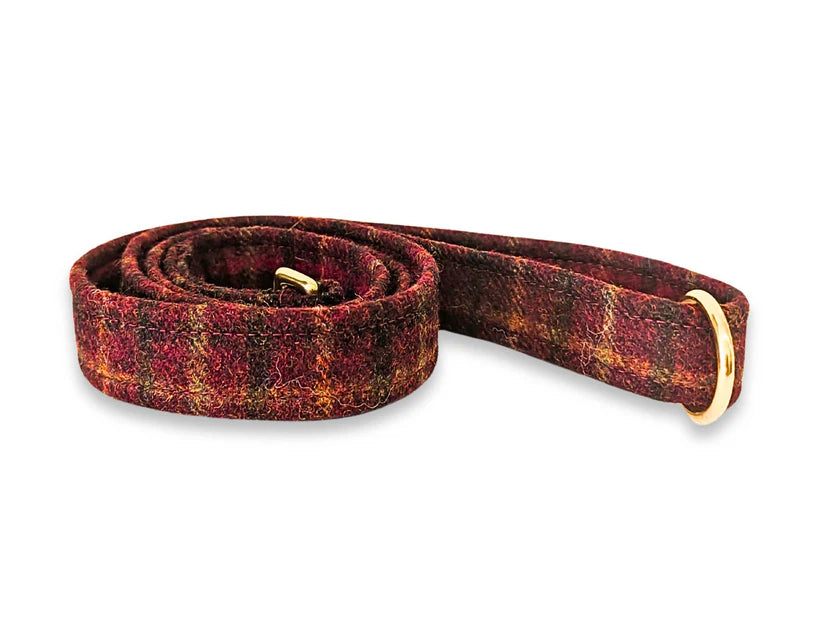 Abraham Moon Balmoral Claret Luxury Dog Lead
