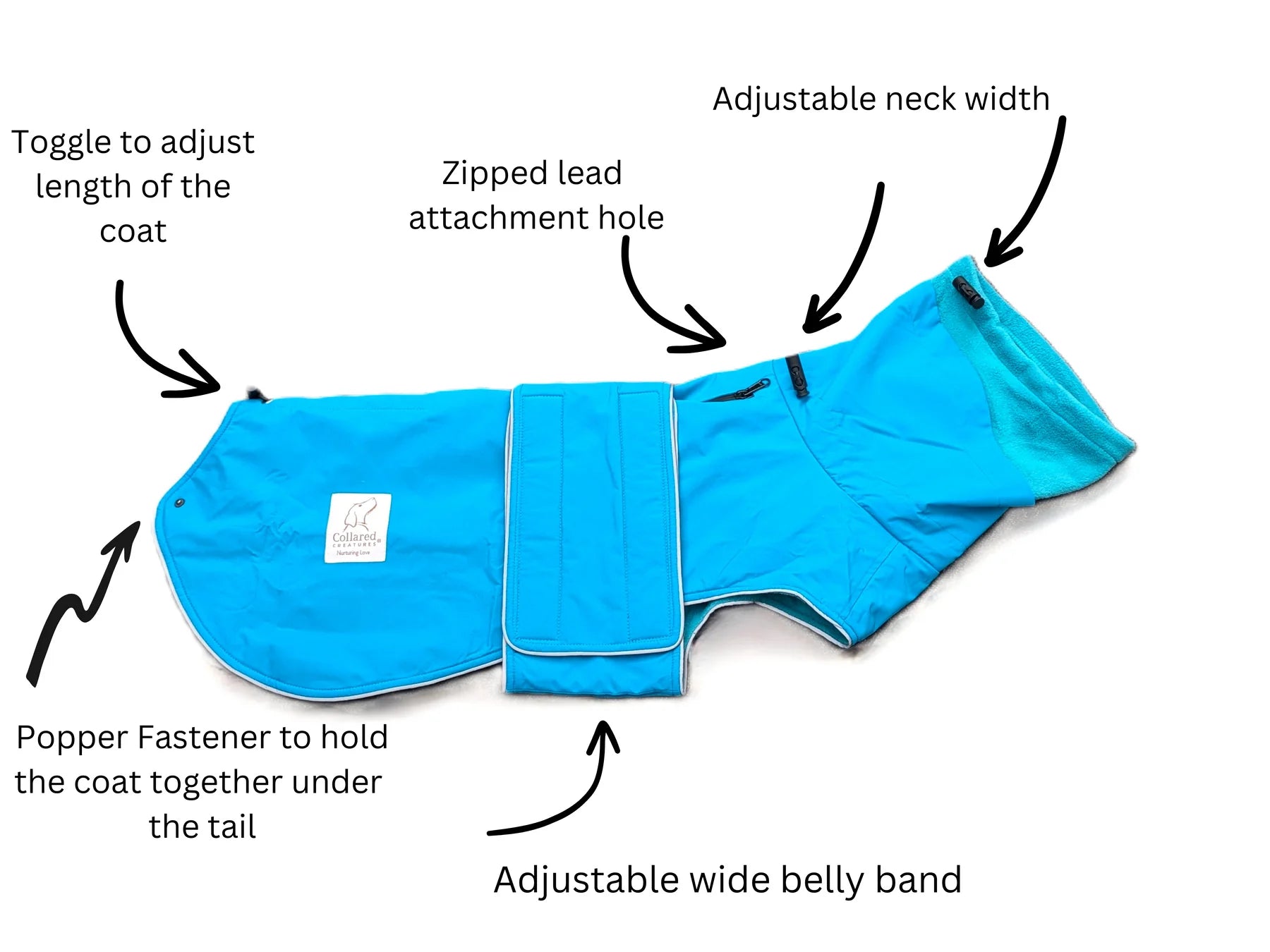 Adjustable waterproof dog coat 