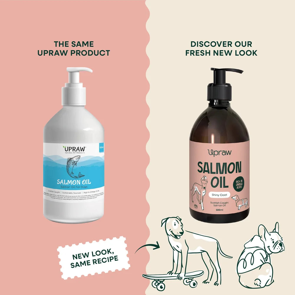Premium Scottish Salmon Oil for Dogs Same Product Different Bottles- Re Branded