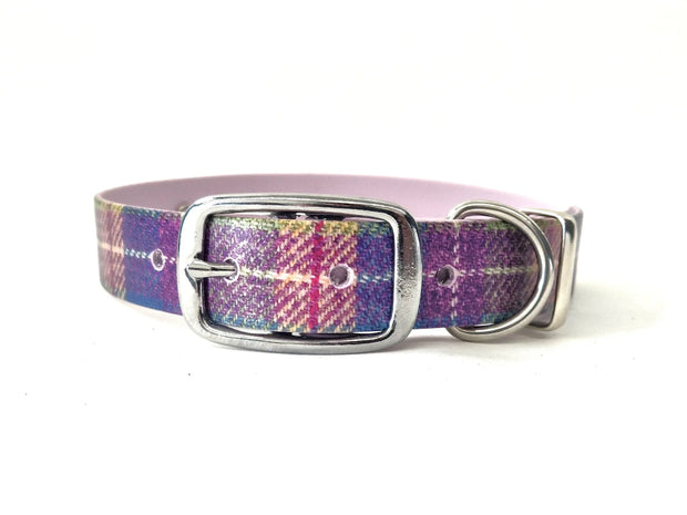 Touch of Lilac Tweed Printed Dog Collar