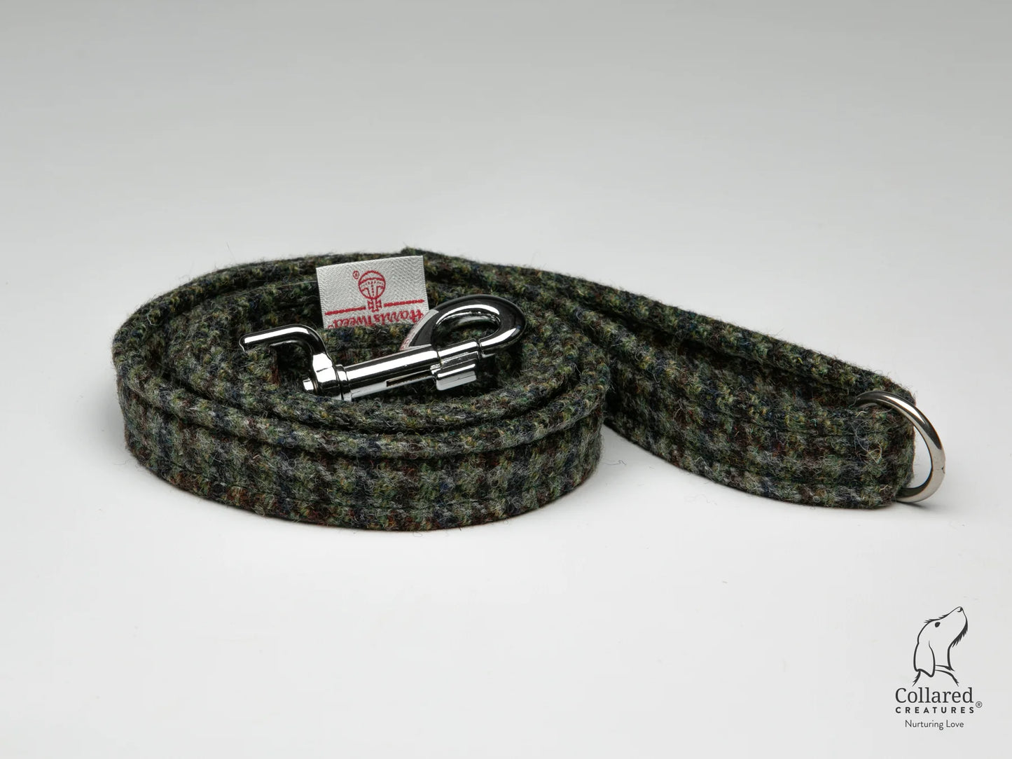 Harris tweed Dog Lead Autumn Houdstooth