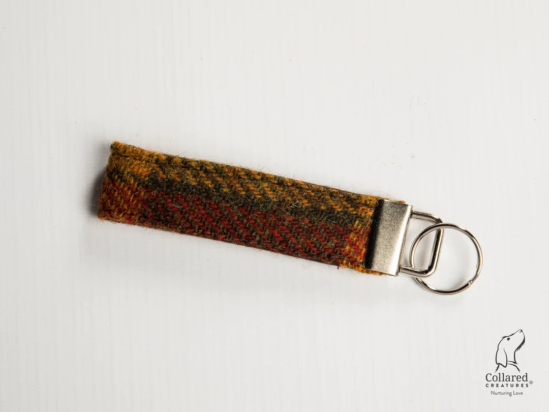 Harris Tweed Autumnal Check keyring