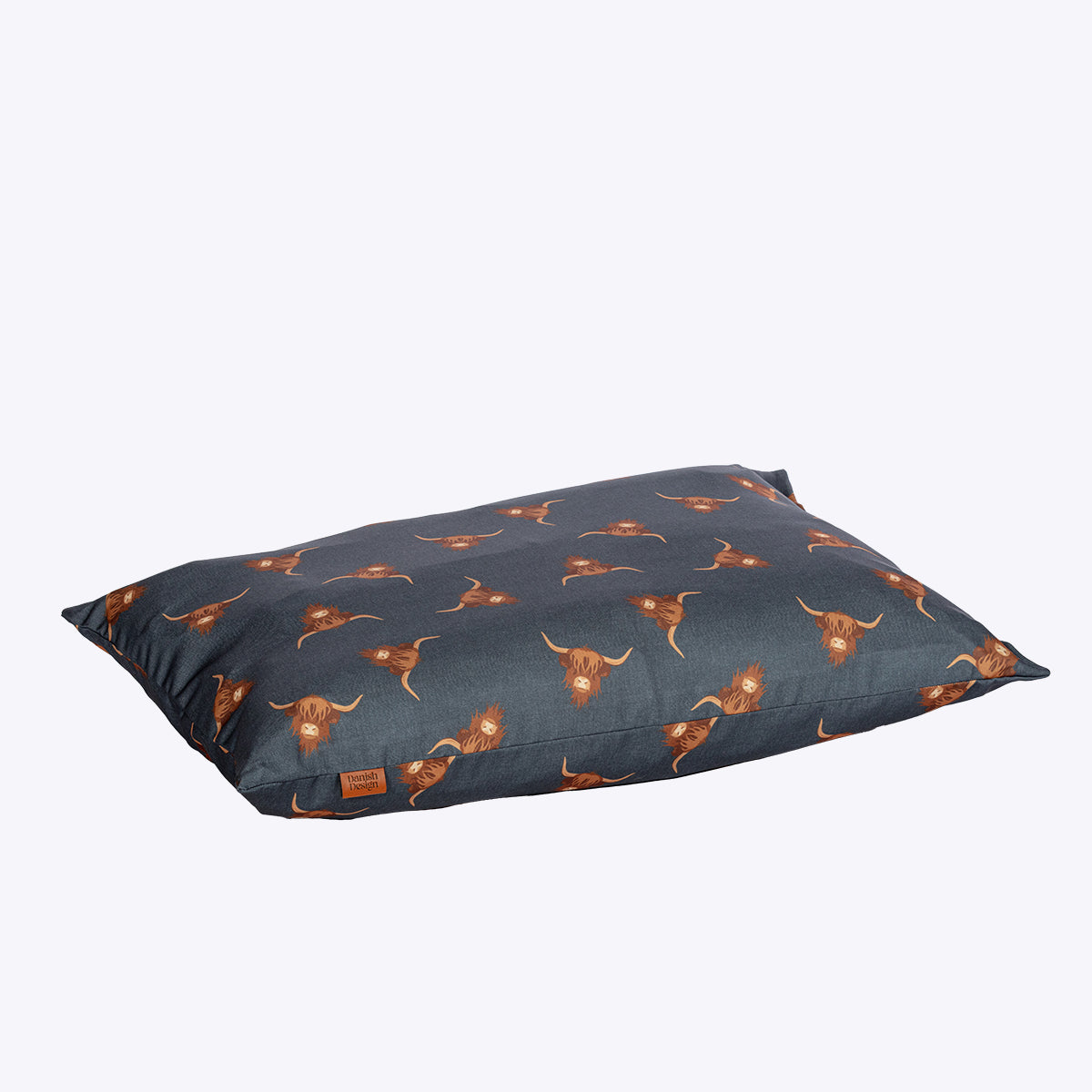 Highland Cow Dog Bed | Luxury Deep Duvet | Washable Dog Bed