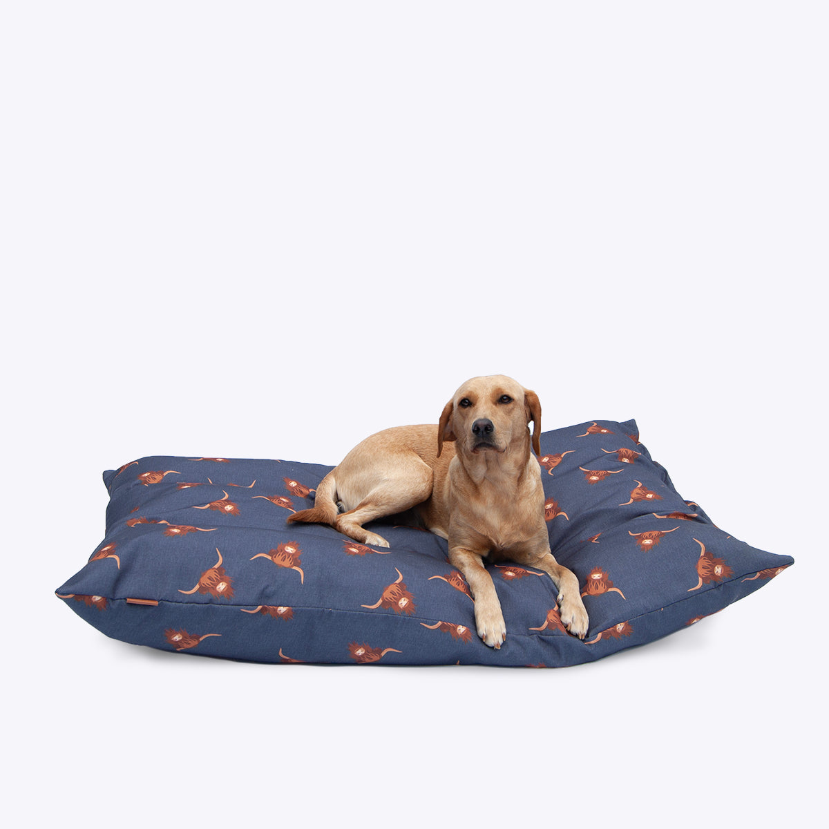 Bramblehorn Highland Cow Dog Bed | Luxury Deep Duvet | Washable Dog Bed