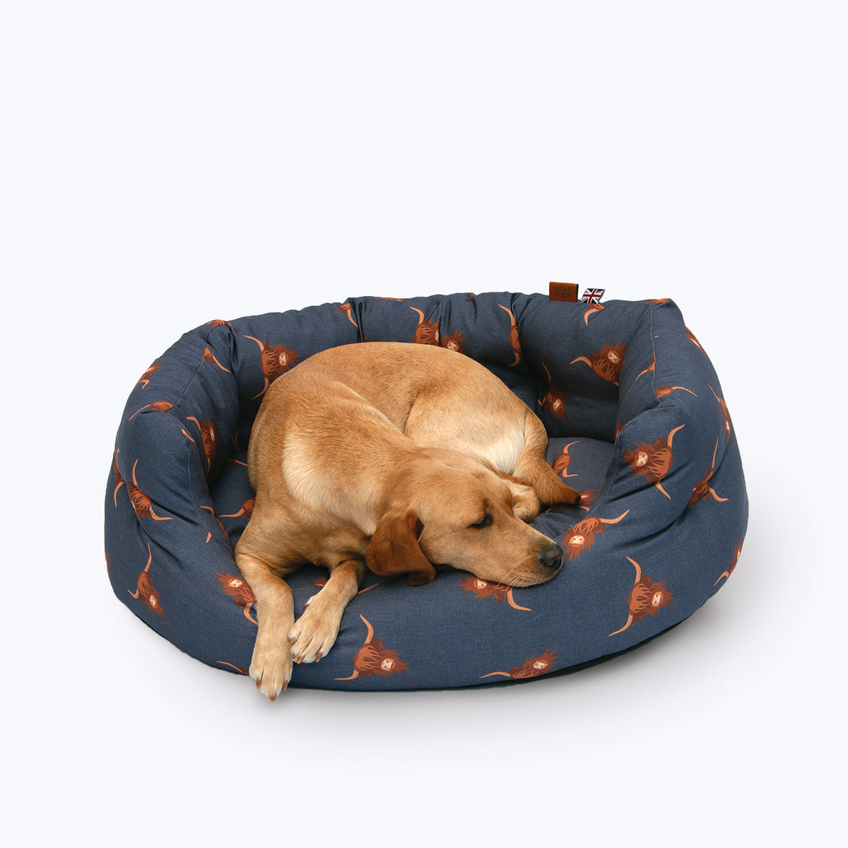 Bramblehorn Deluxe Slumber Dog Bed | Highland Cow Washable Dog Bed UK