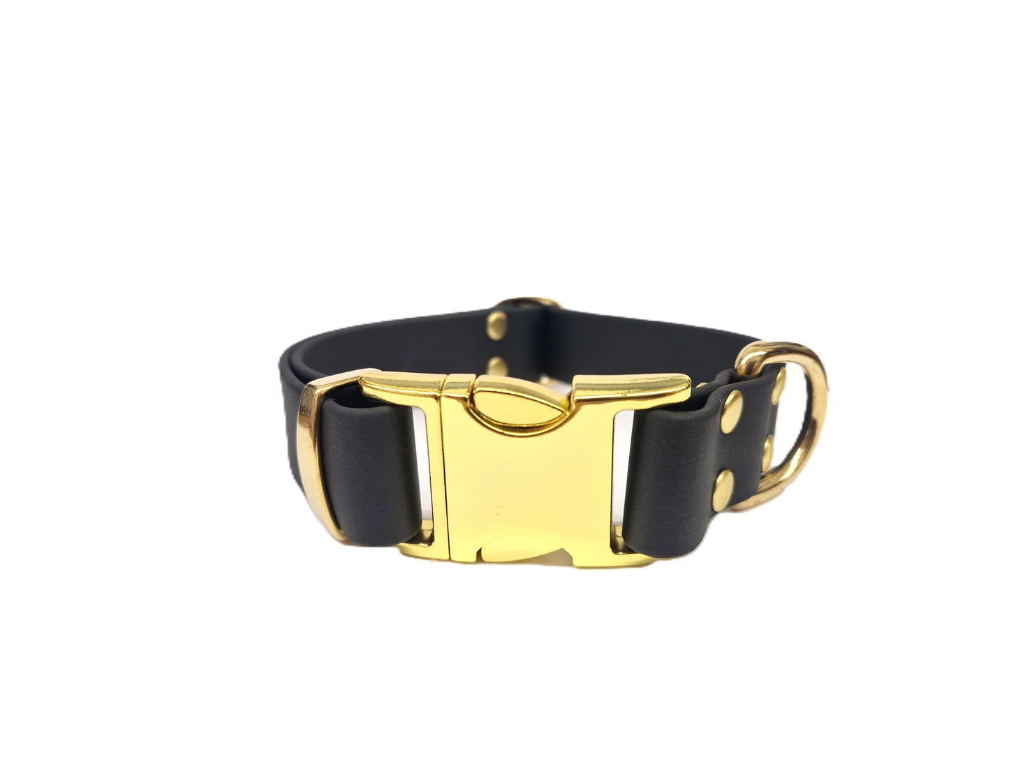 Black Waterproof dog collar with metal clasp