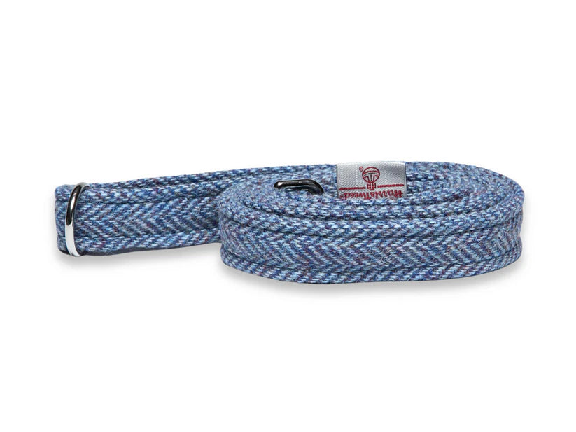 Harris Tweed  Blue Herringbone Luxury Dog Lead