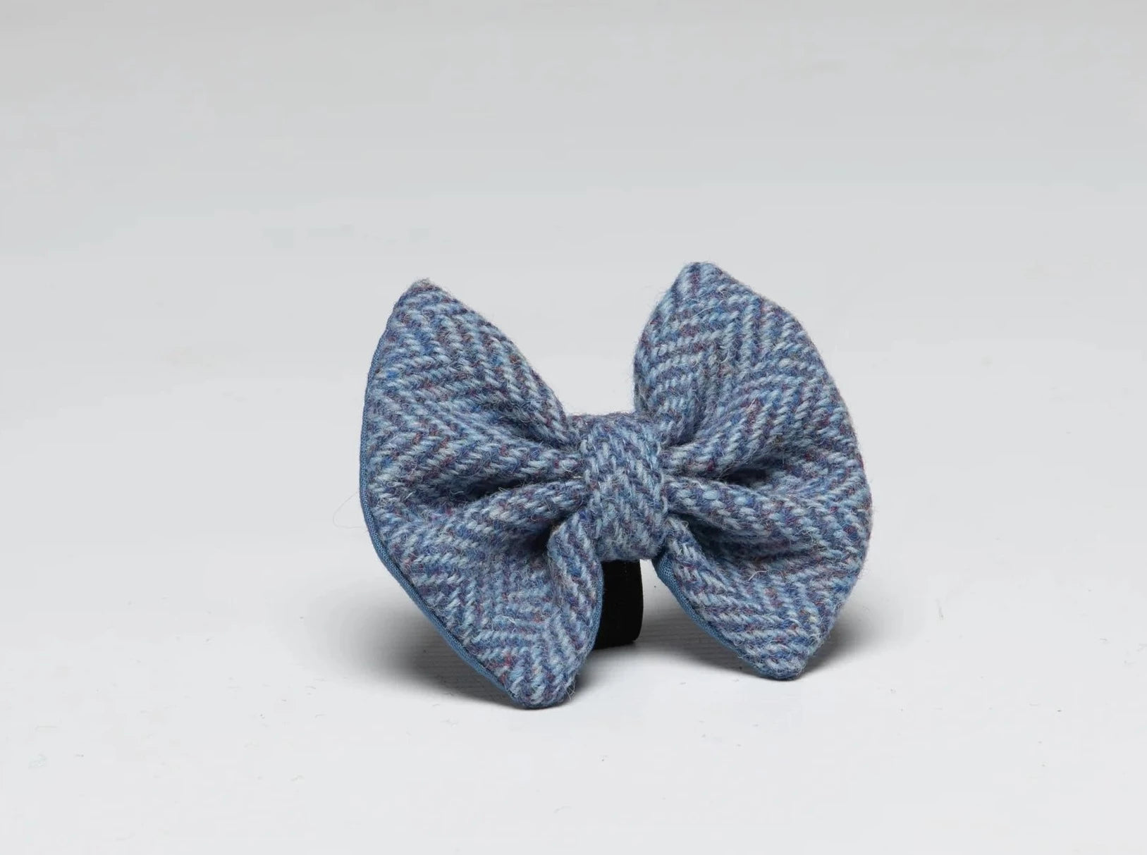 Harris tweed Dog Bow Tie Blue Herringbone