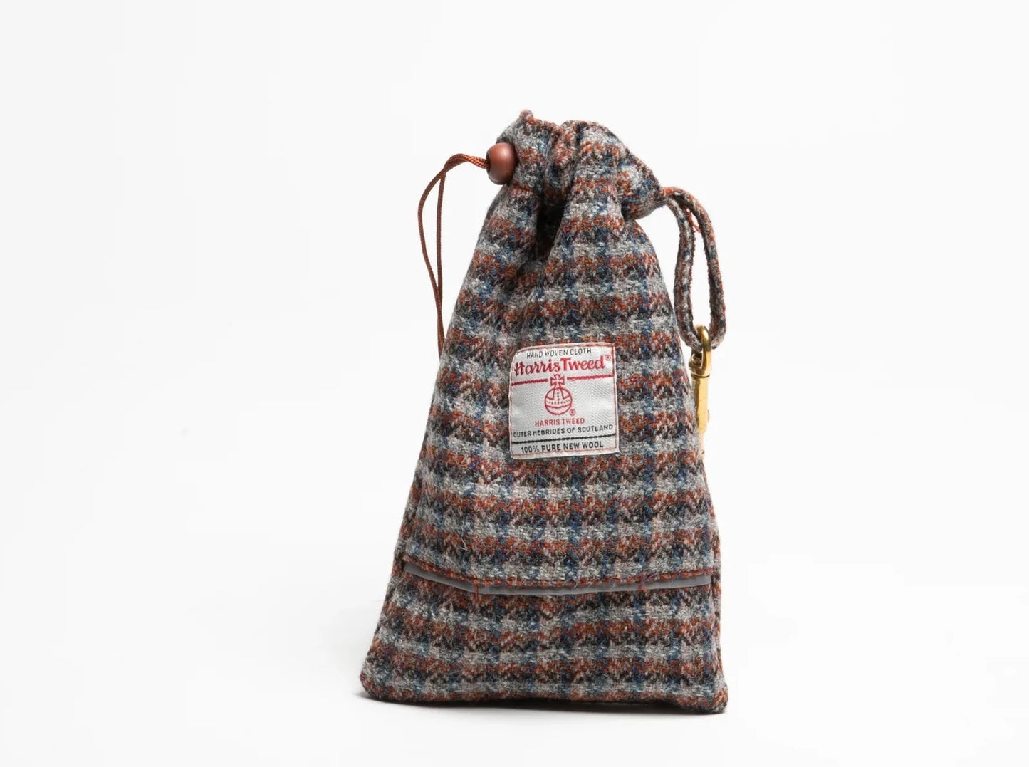 Collared Creatures Harris Tweed Treat bag Blue & orange Check