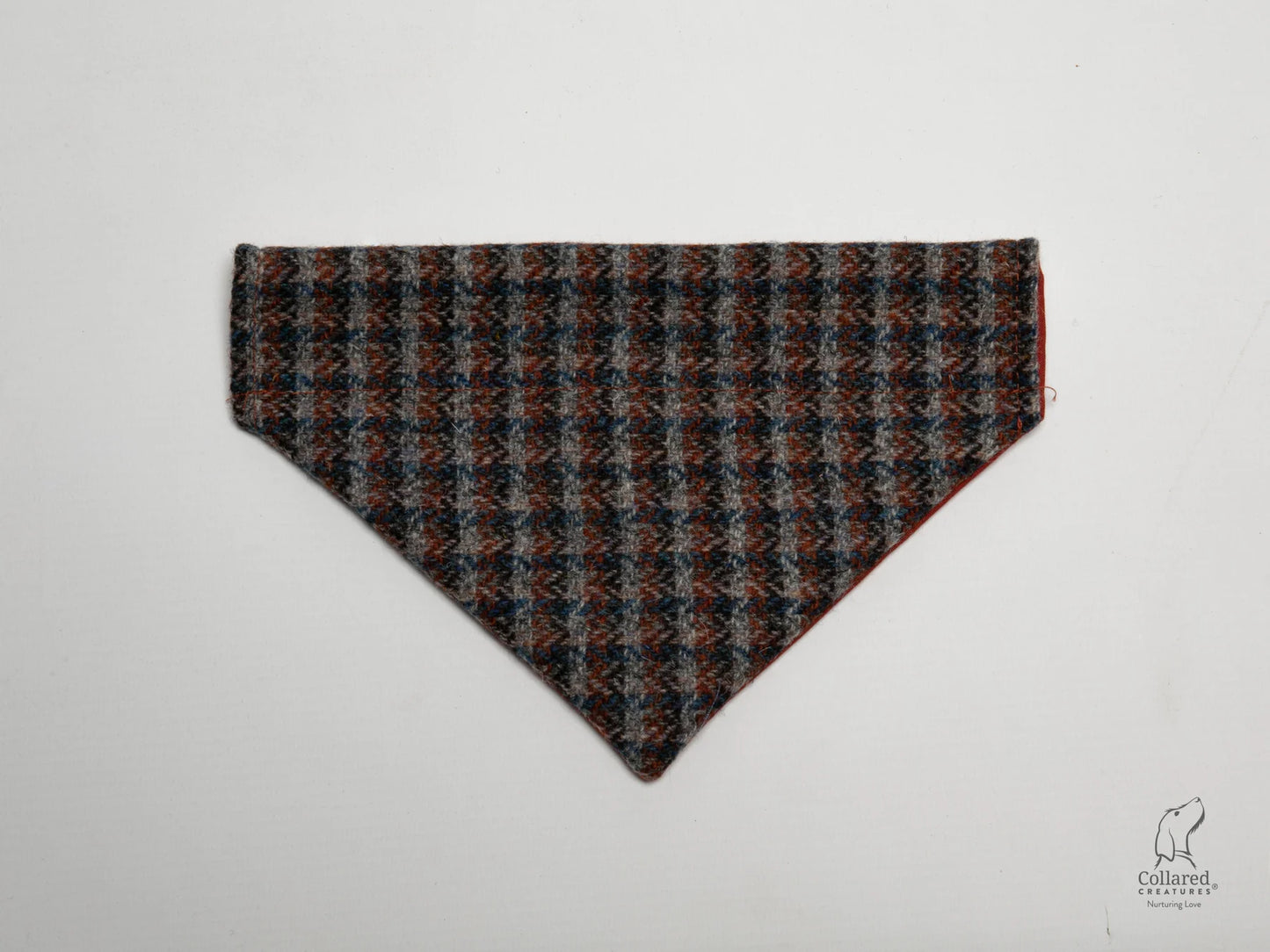 Harris tweed Dog Bandana Blue & orange Check