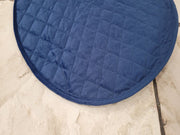 Collared Creatures Deluxe Cocoon Bed Round Quilted Blanket Sapphire Blue