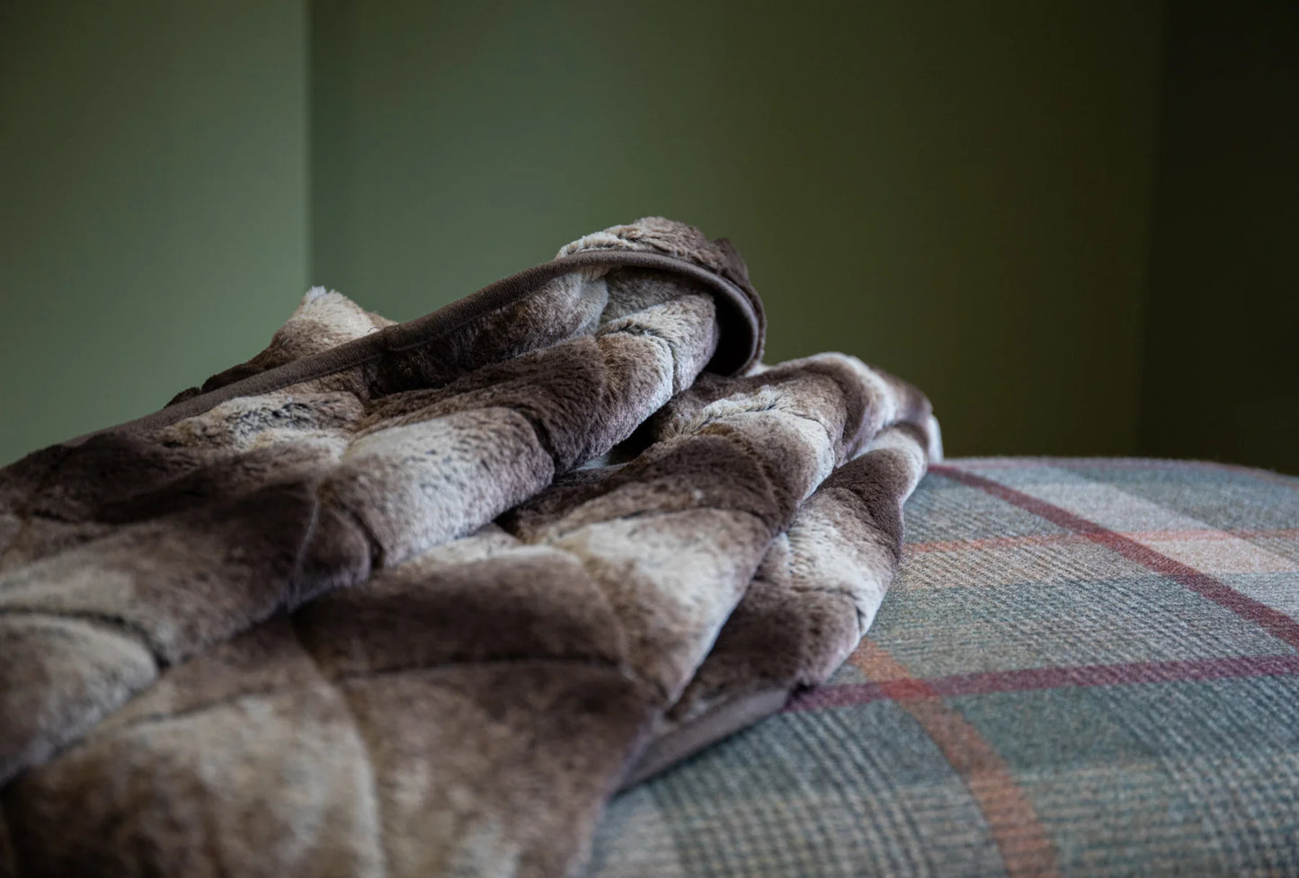 Collared Creatures Luxury Faux Fur throw Brown